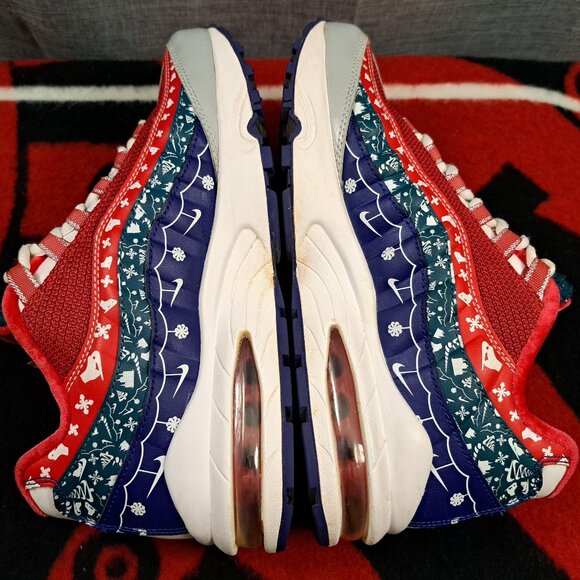 Women 7.5 / 6Y Nike Air Max 95 Ugly Christmas Sweater Sneakers - CT1593-100 - Picture 11 of 14